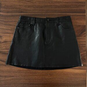 Alice + Olivia Black Leather Mini Skirt size 6
